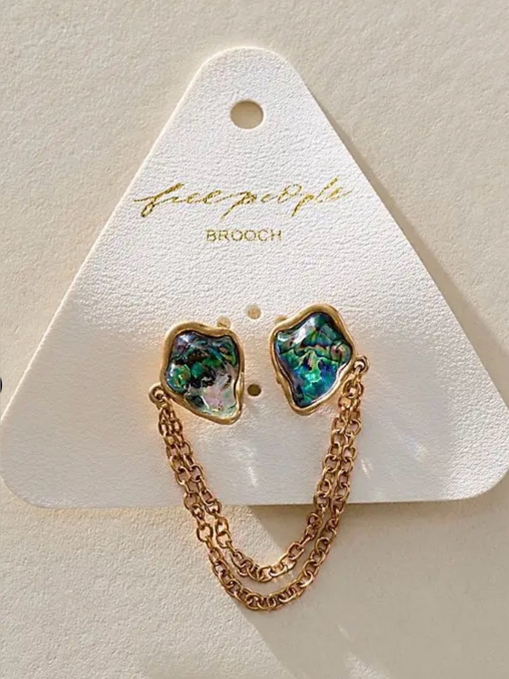 Free People new abalone stone brooch $20
